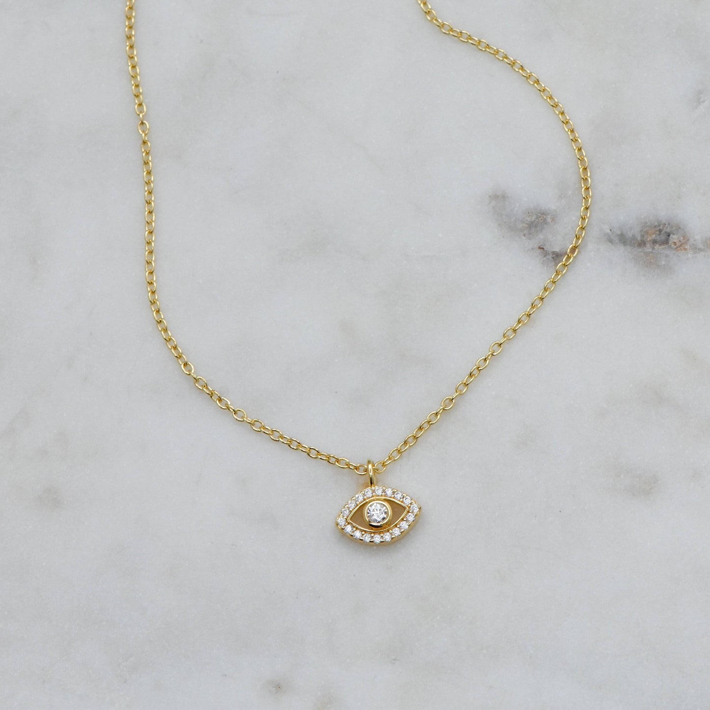 Gold Petite Evil Eye Necklace