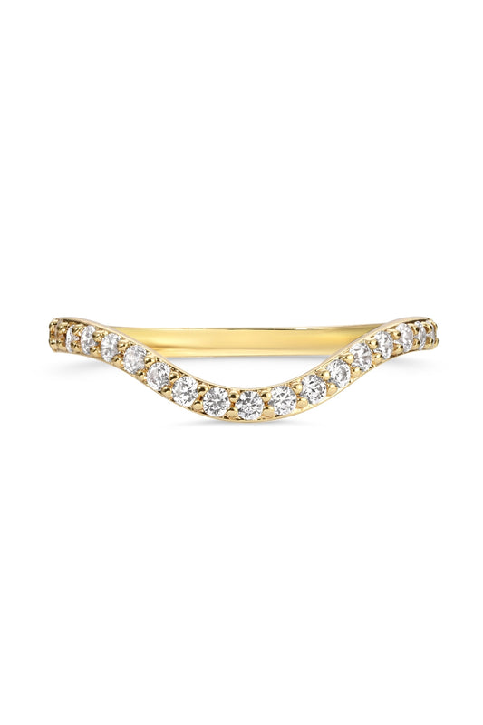 Pave Curve Ring Gold
