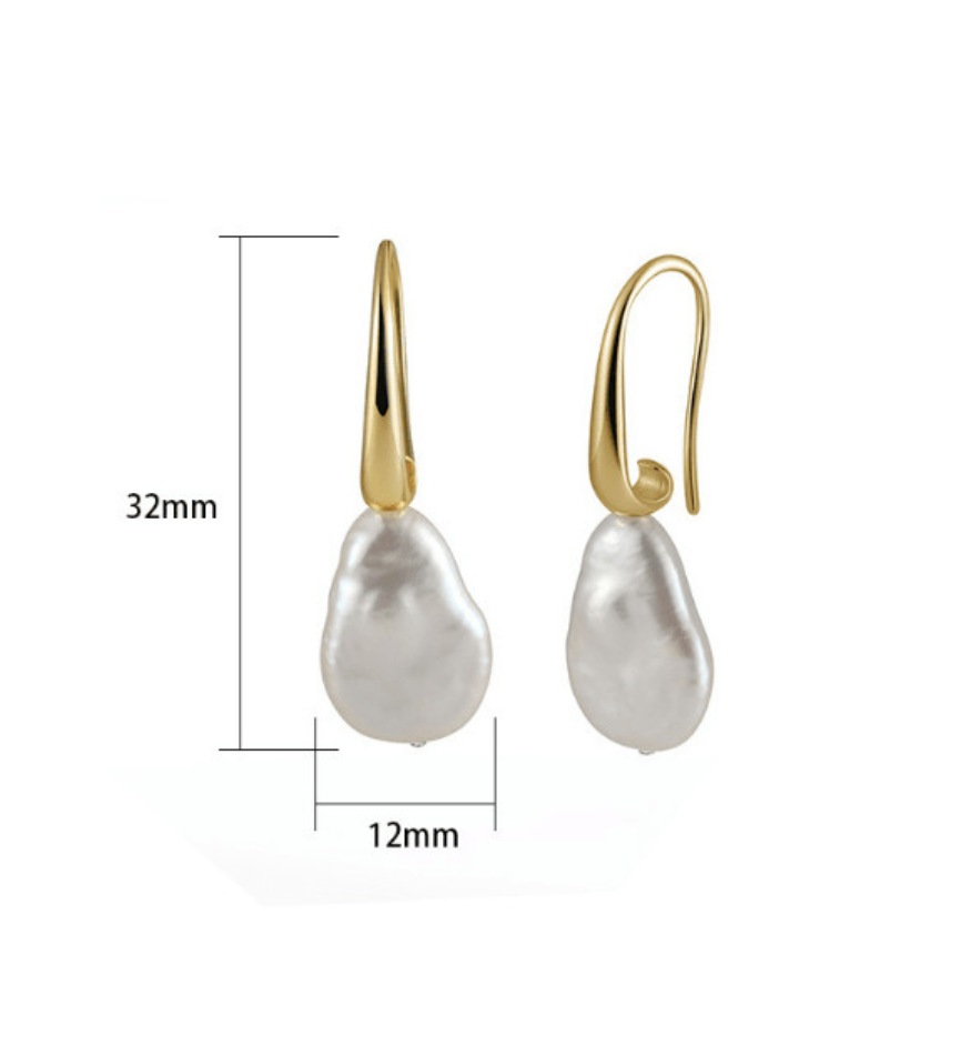E V A Pearl Hook Drop Earrings