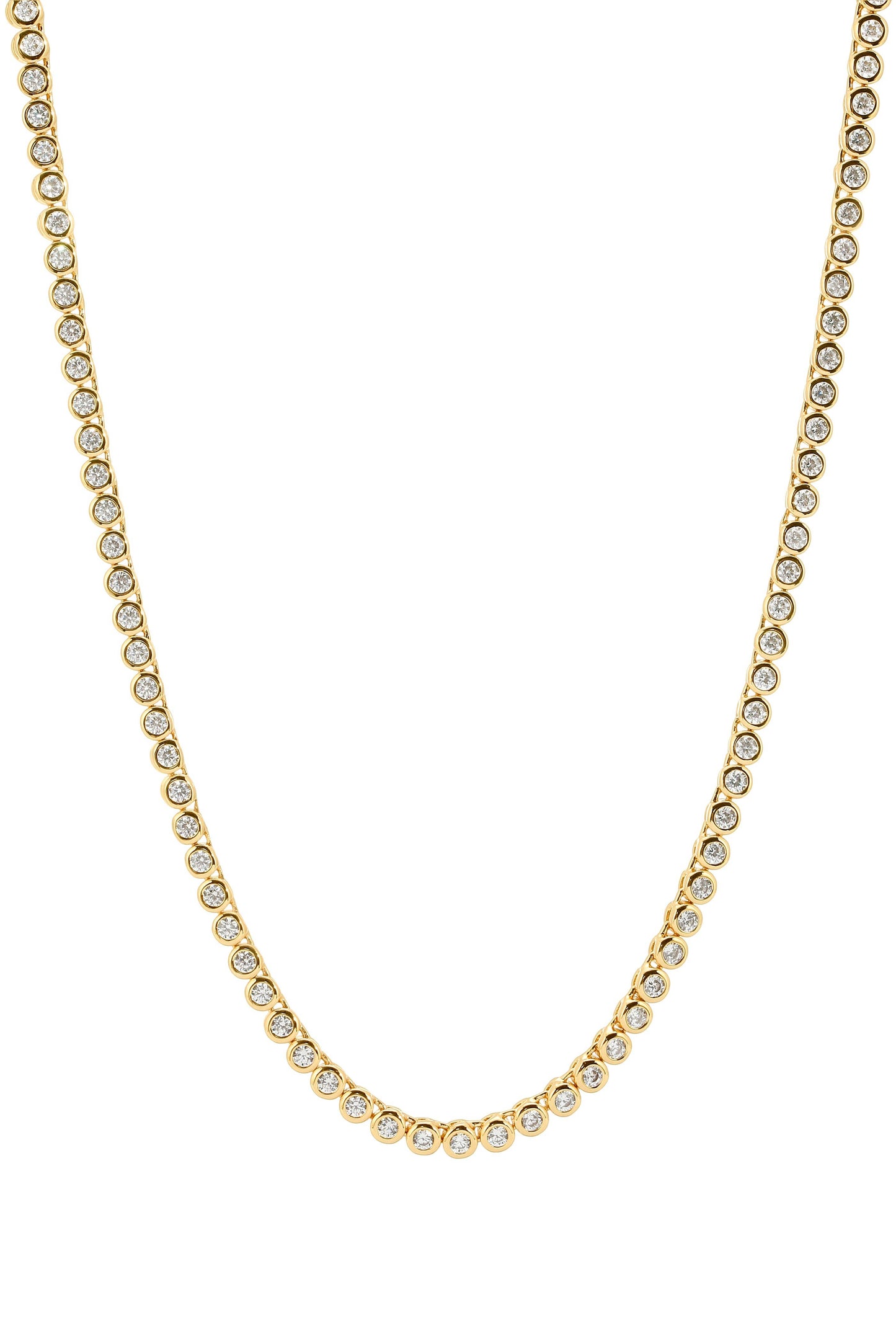 Mini Reese Tennis Necklace: GOLD / 15.5"