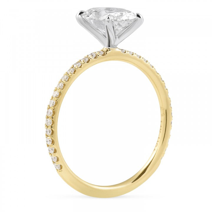 1.53 ct Oval-Cut Diamond Pavé Solitaire
