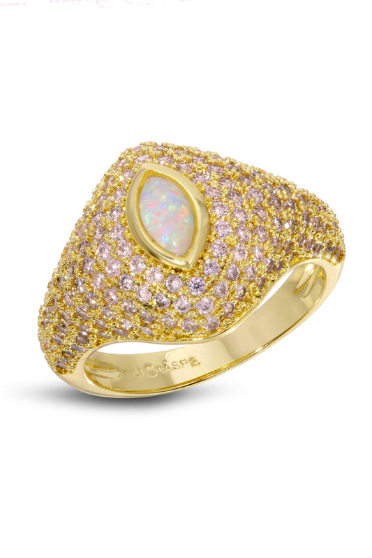 Opal Birdie Pinky Ring