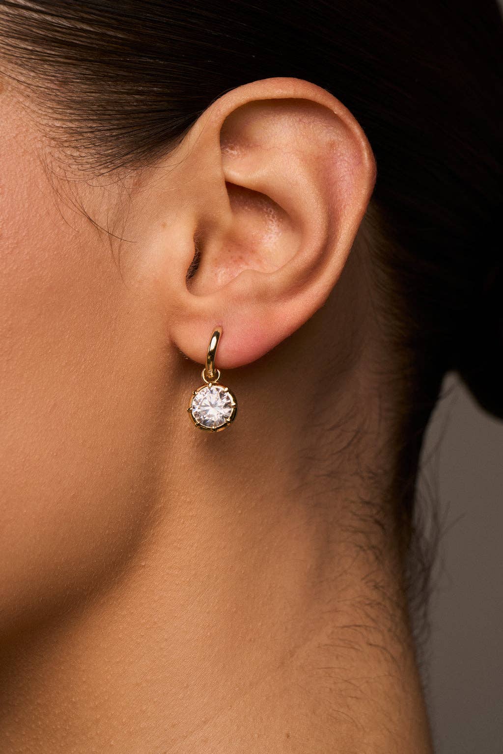 Grande Celeste Charm Huggies: two tone