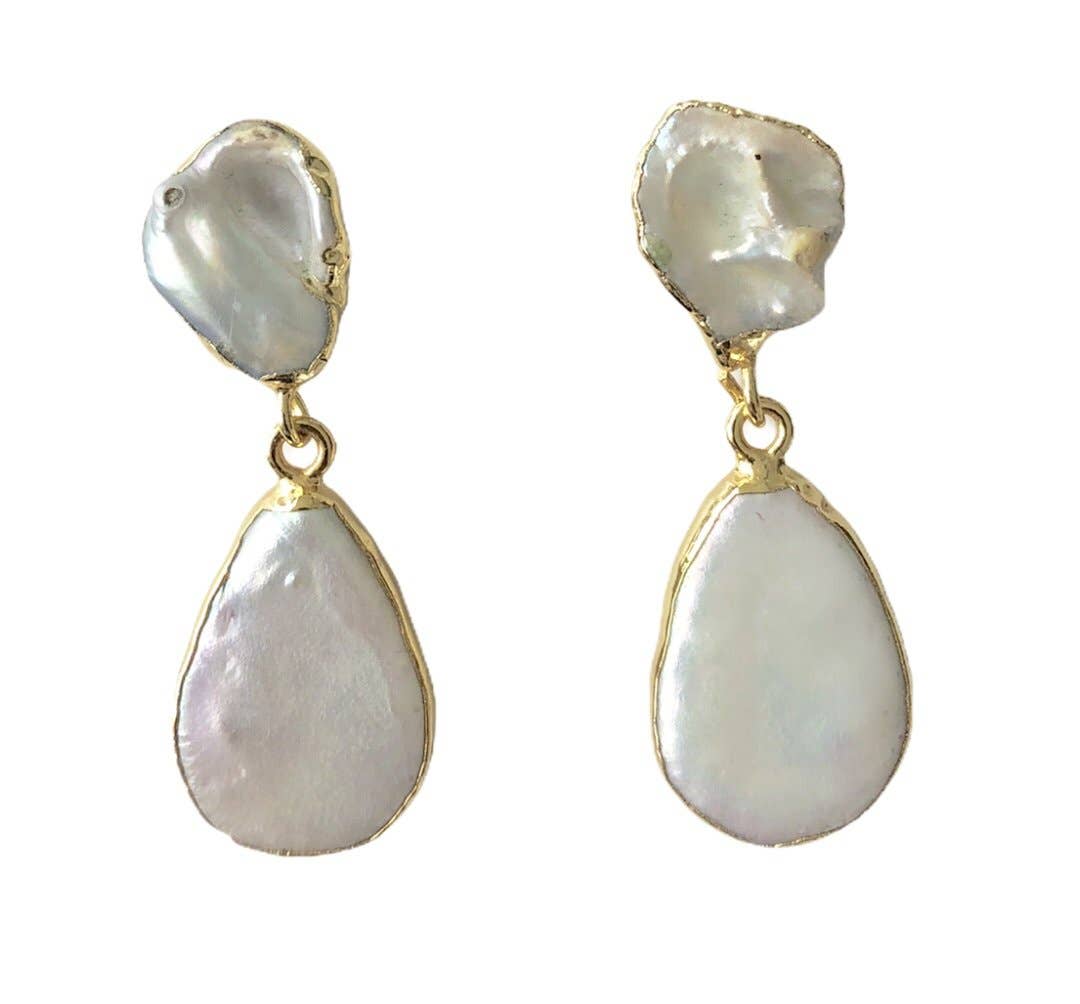 E V A | Freshwater Pearl Teardrop Earrings