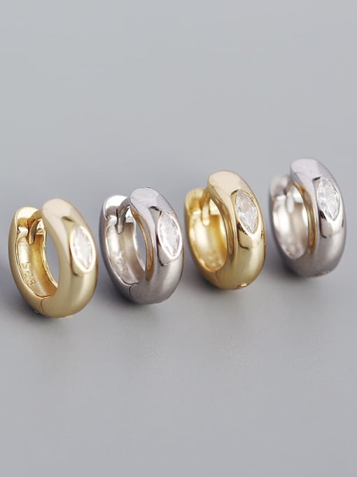 E V A Classic Thick Sterling Silver Huggie Earrings