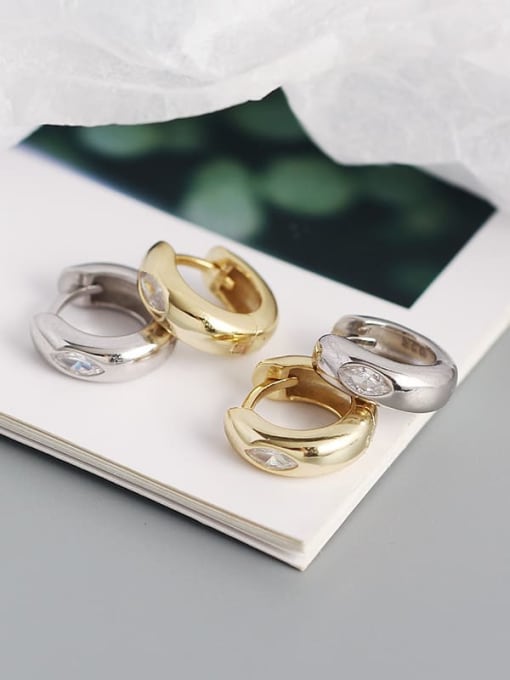 E V A Classic Sterling Silver Huggie Earrings