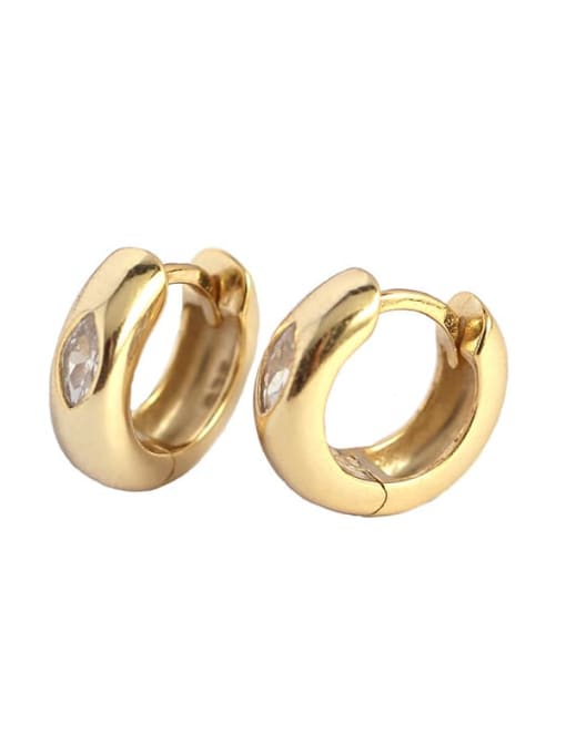 E V A Classic Thick Gold Huggie Earrings