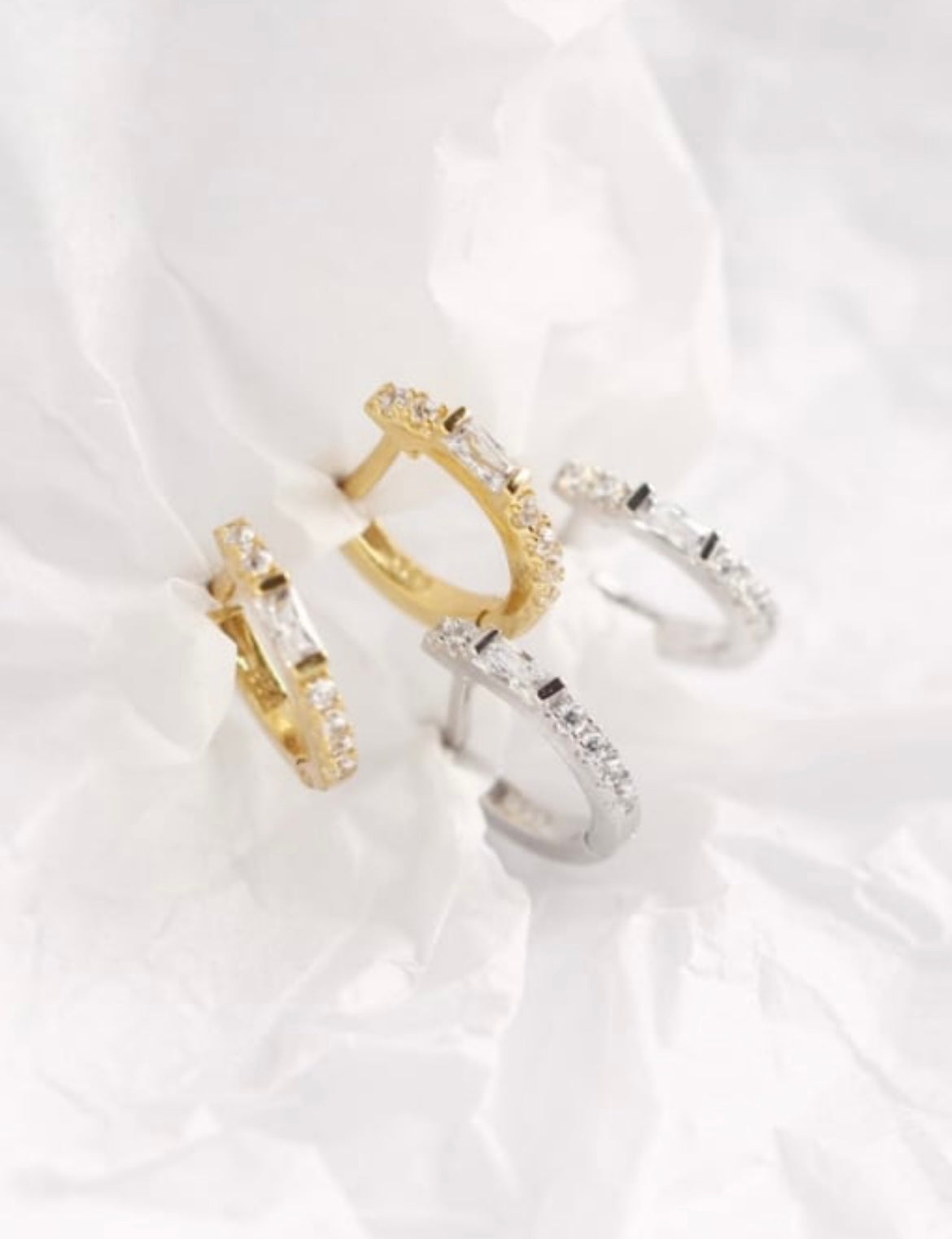 E V A Dainty Stone Set Huggies
