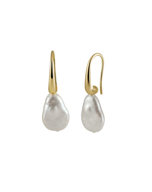 E V A Pearl Hook Drop Earrings