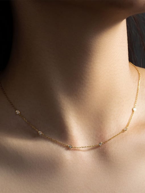 Bezel Necklace (Silver)