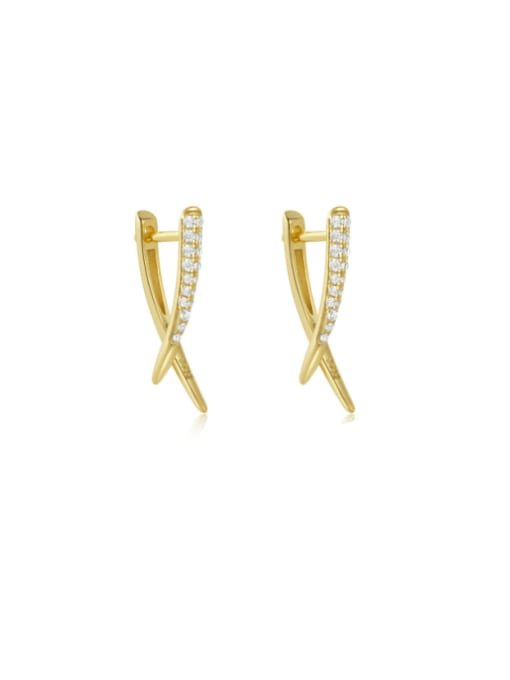 E V A Delicate Gold Triangle Earrings