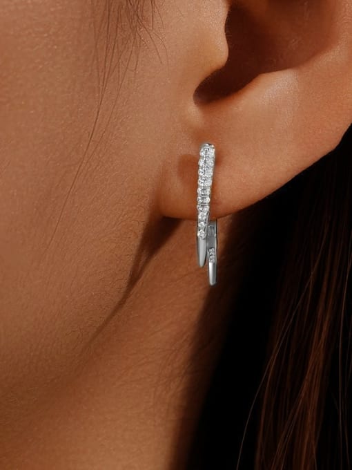 E V A Delicate Sterling Silver Triangle Earrings