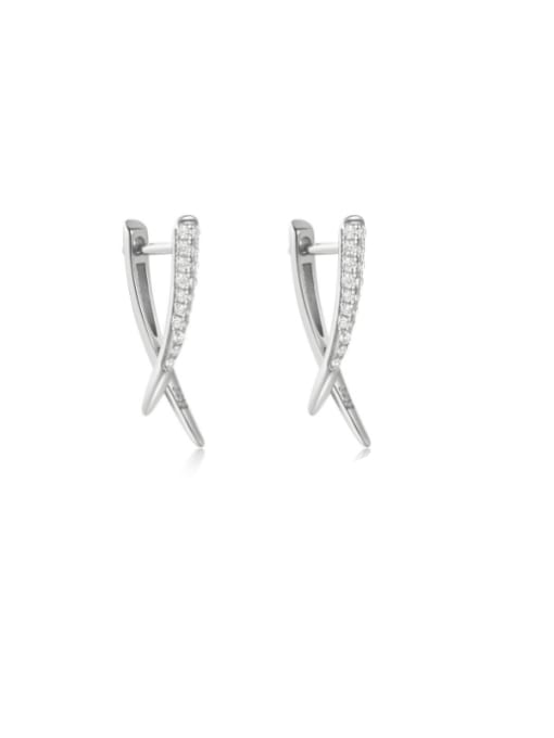 E V A Delicate Sterling Silver Triangle Earrings