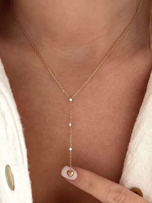 Gold Heart Lariat
