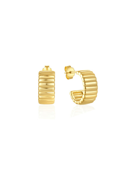Ribbed Huggie Hoop Earrings