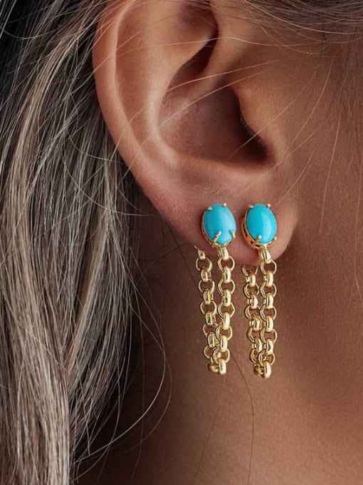 E V A Turqouise Ear Chain