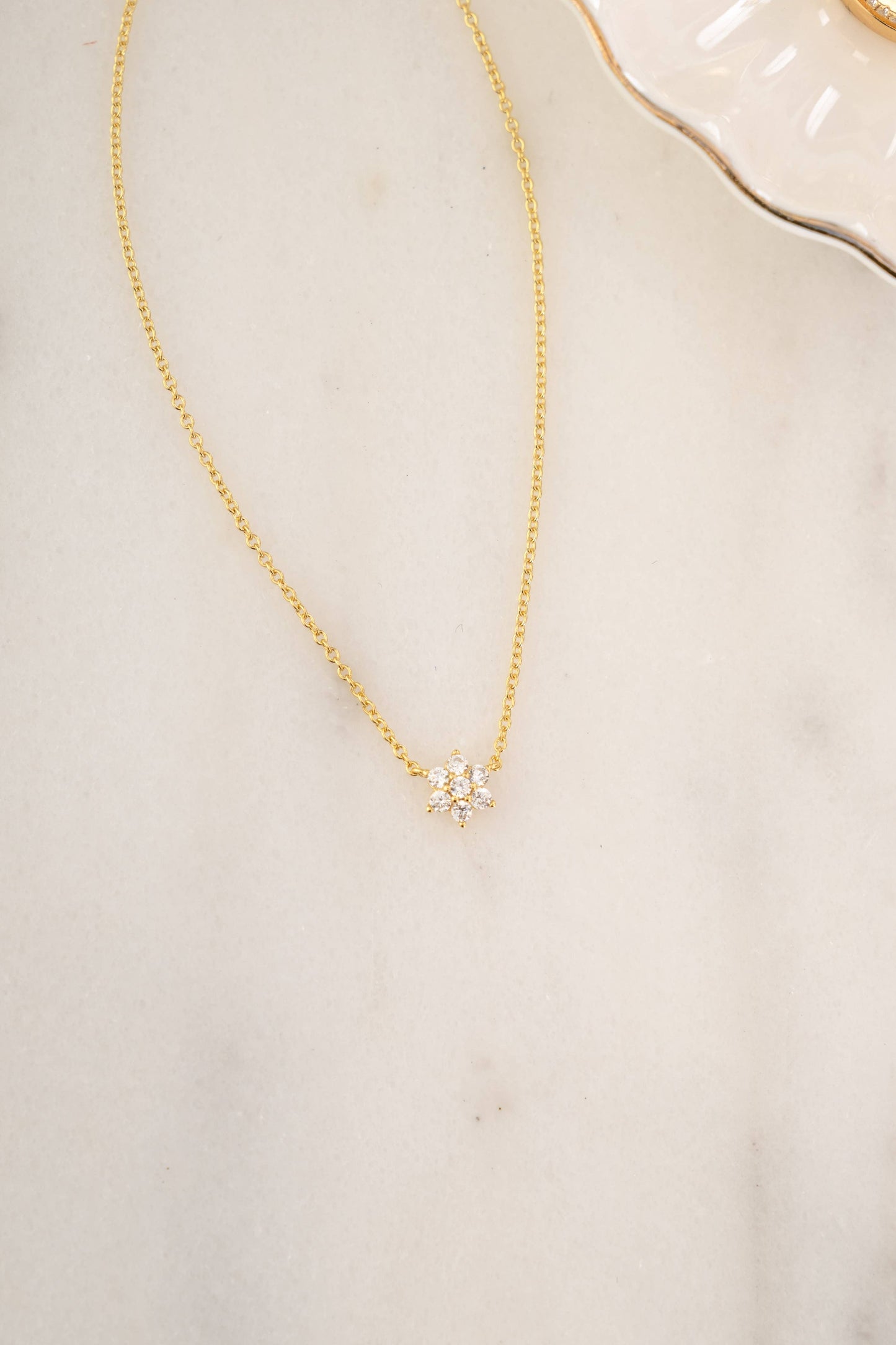 Flower Necklace: Gold