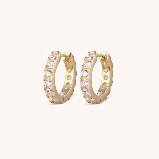 Classic Gold Claw Set Hoop Earrings