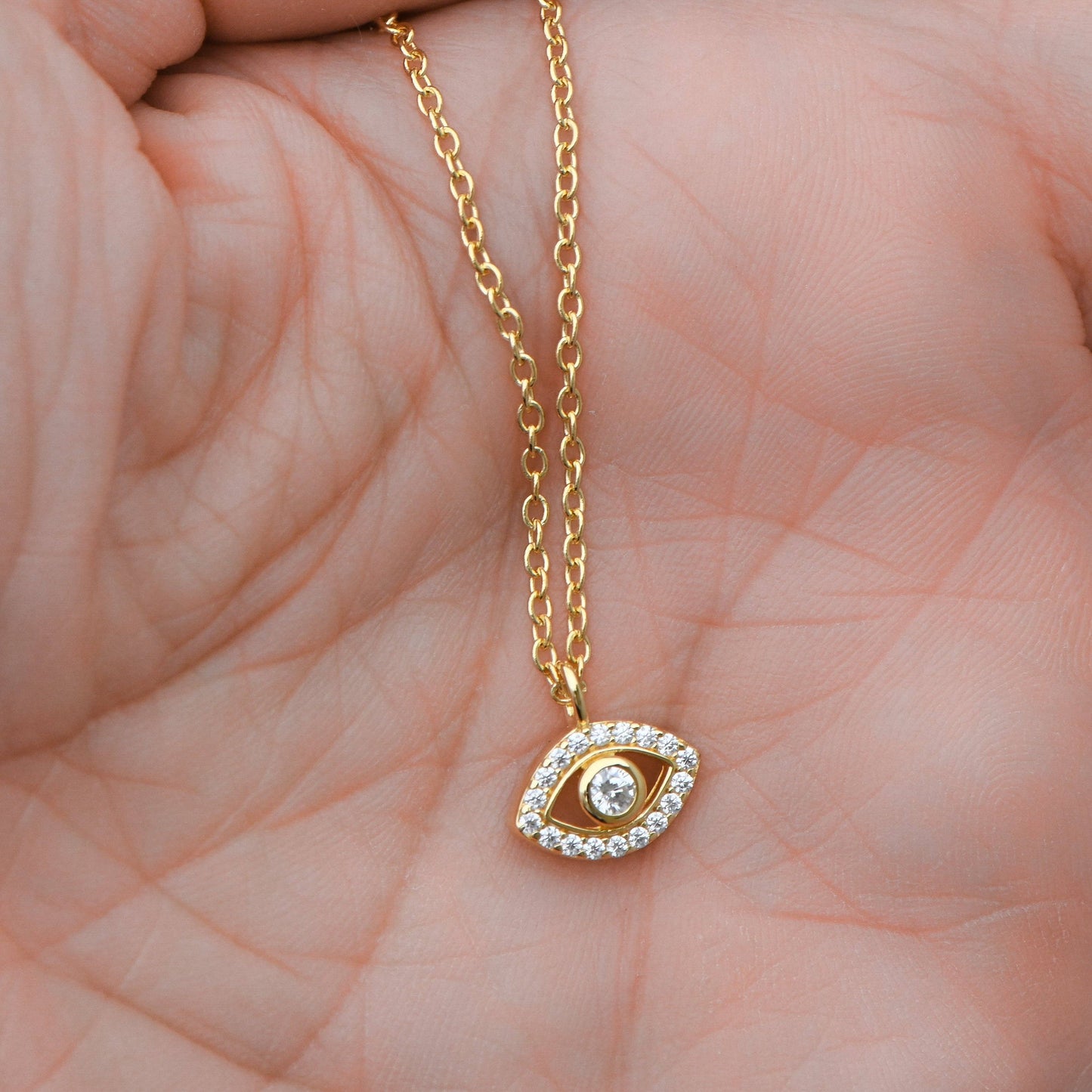 Gold Petite Evil Eye Necklace