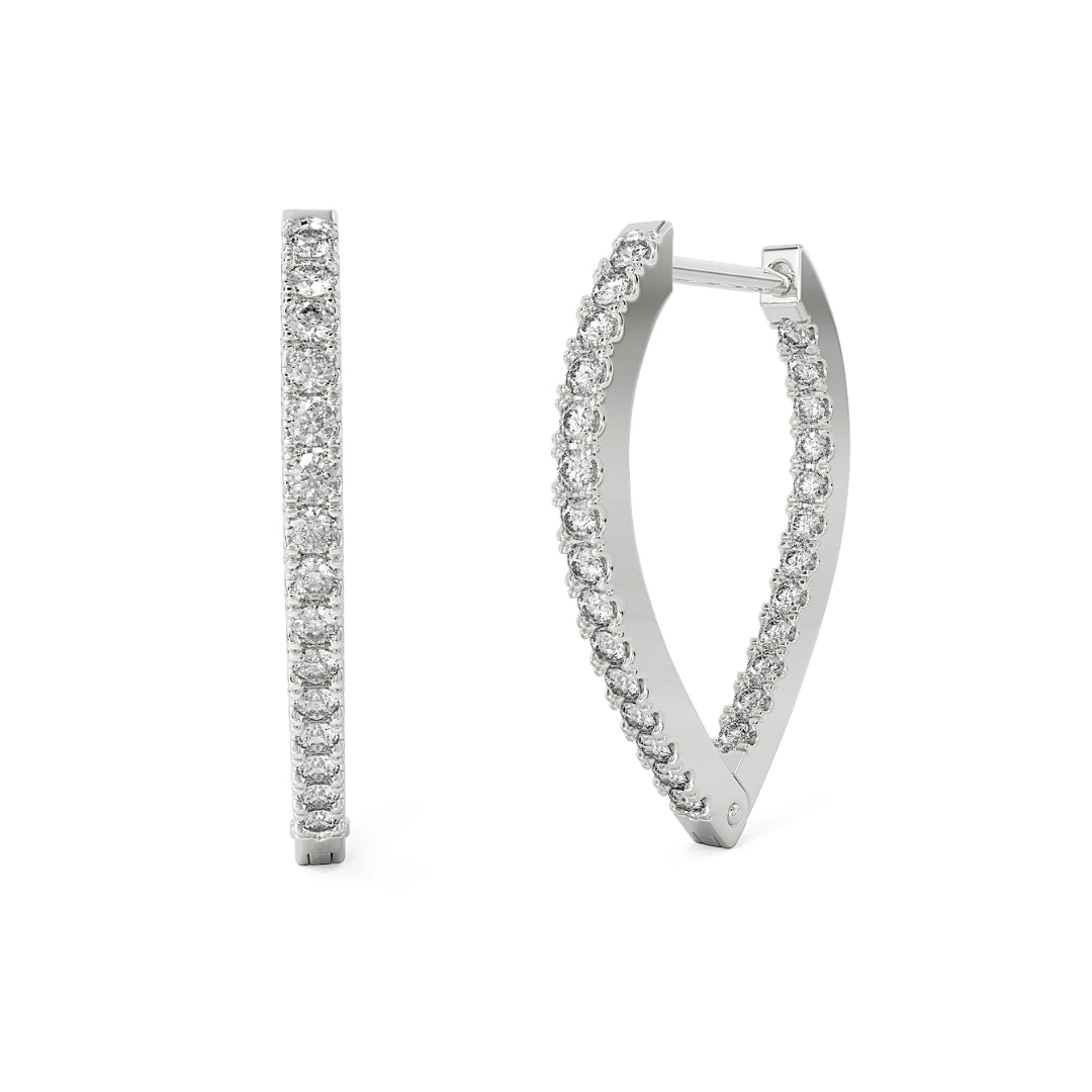 E V A Stone Set Triangle Hoops