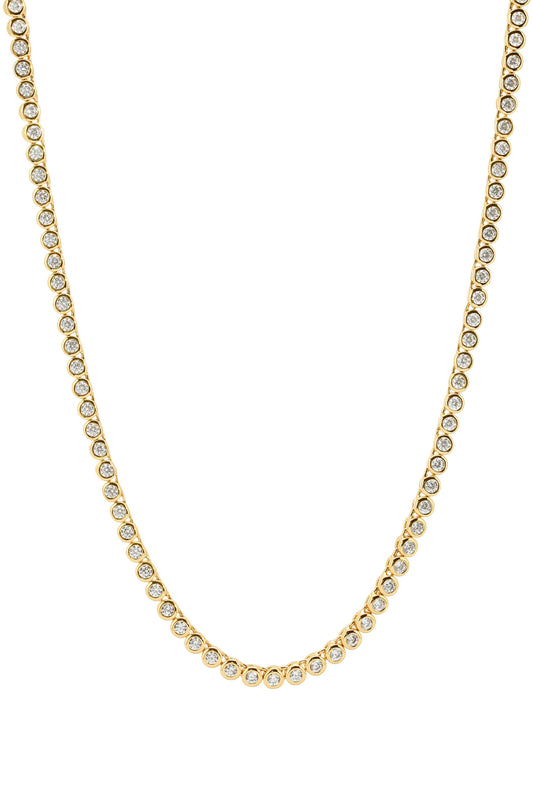 Mini Reese Tennis Necklace: GOLD / 15.5"