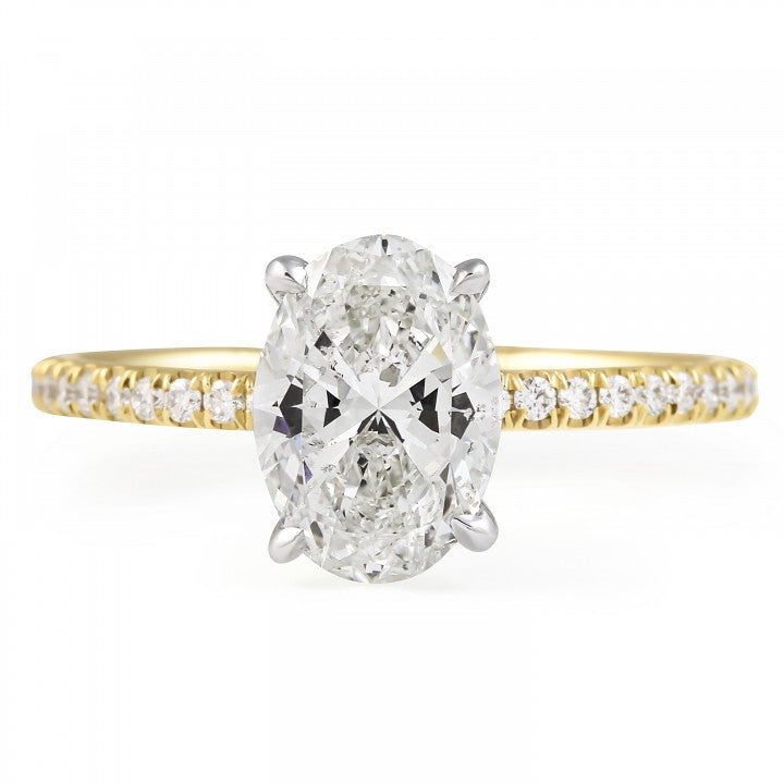 1.53 ct Oval-Cut Diamond Pavé Solitaire