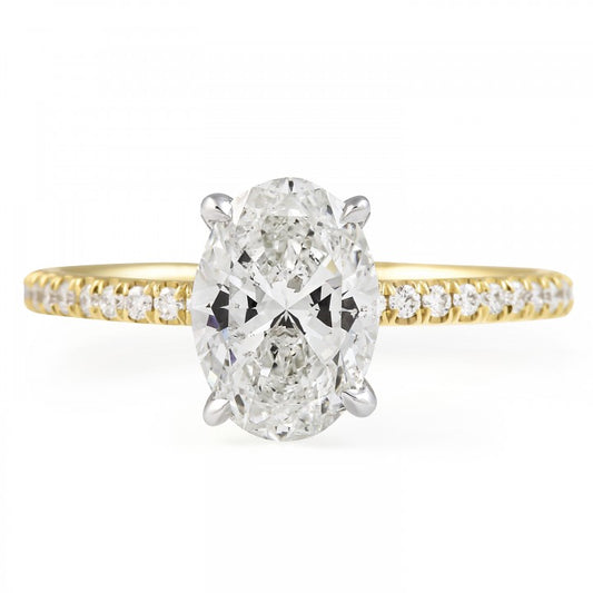 1.53 ct Oval-Cut Diamond Pavé Solitaire