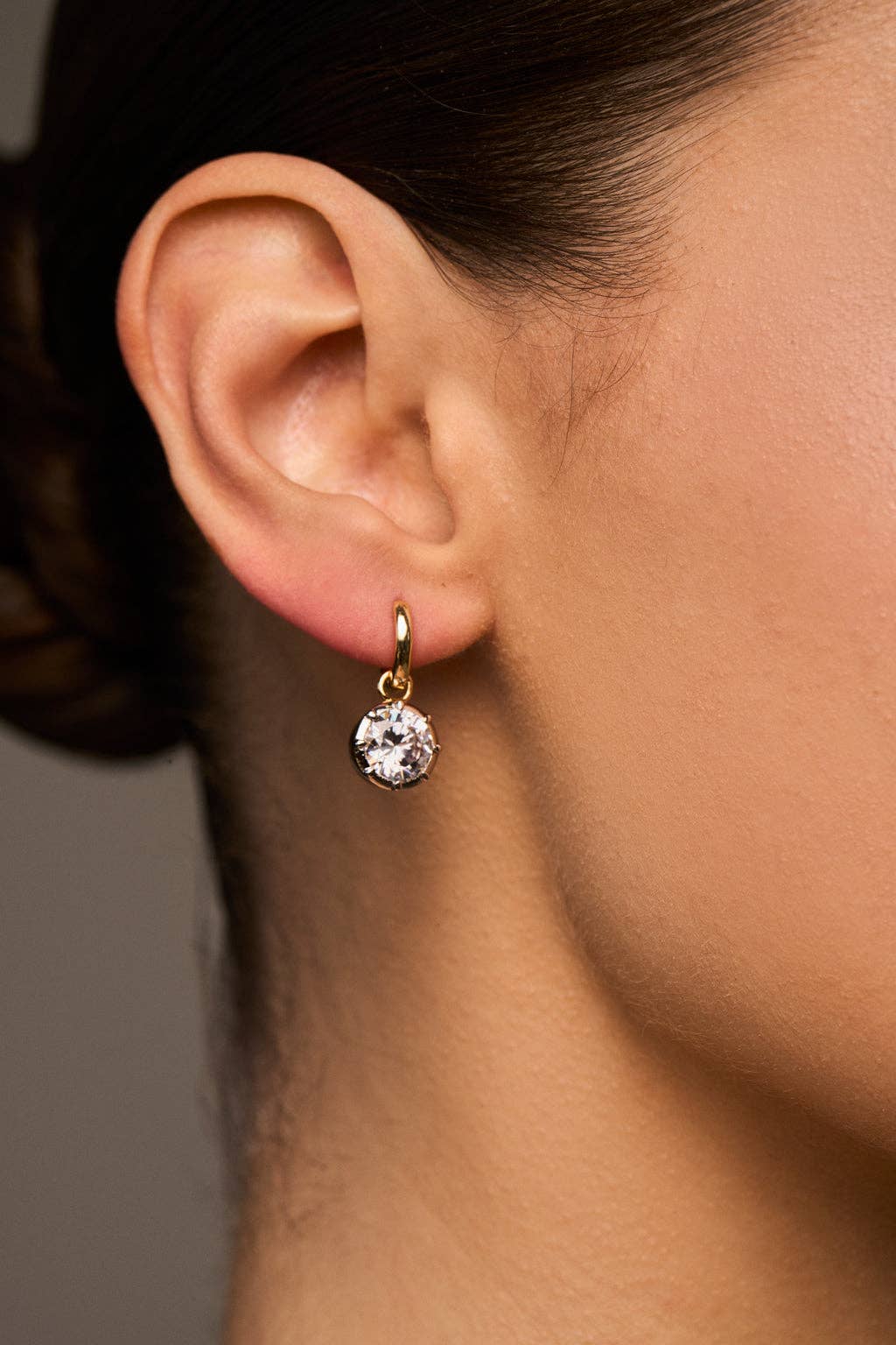 Grande Celeste Charm Huggies: two tone