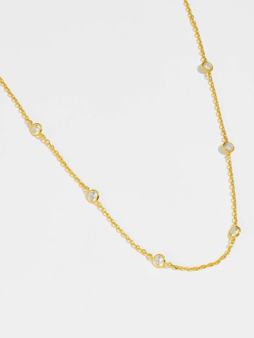 Bezel Necklace (Silver or Gold)