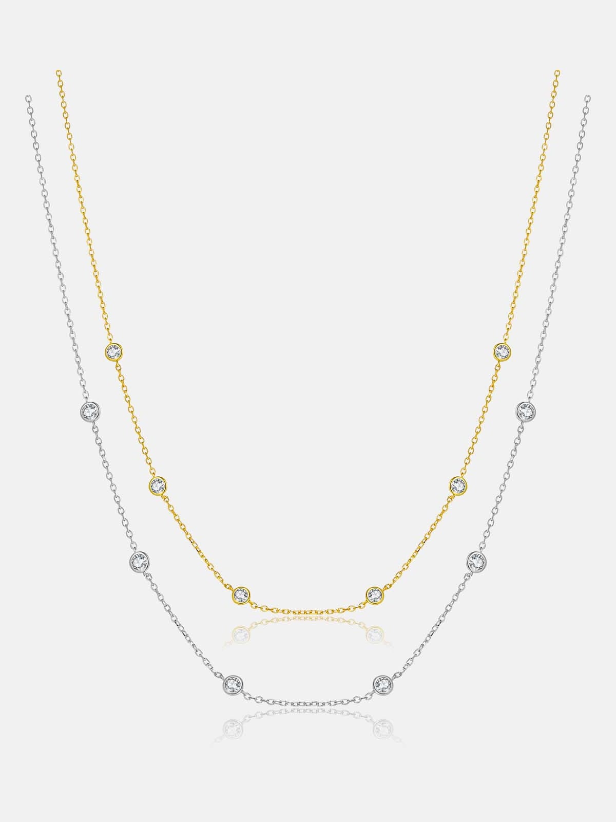 Bezel Necklace (Silver or Gold)