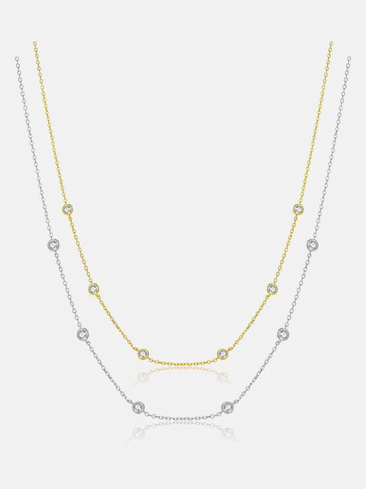 Bezel Necklace (Silver or Gold)