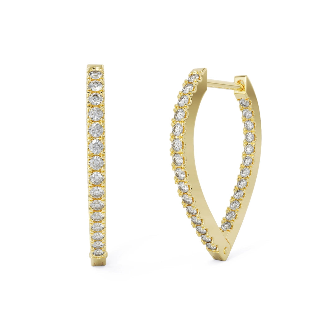 E V A Stone Set Triangle Hoops