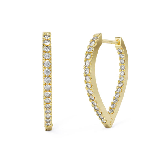 E V A Stone Set Triangle Hoops