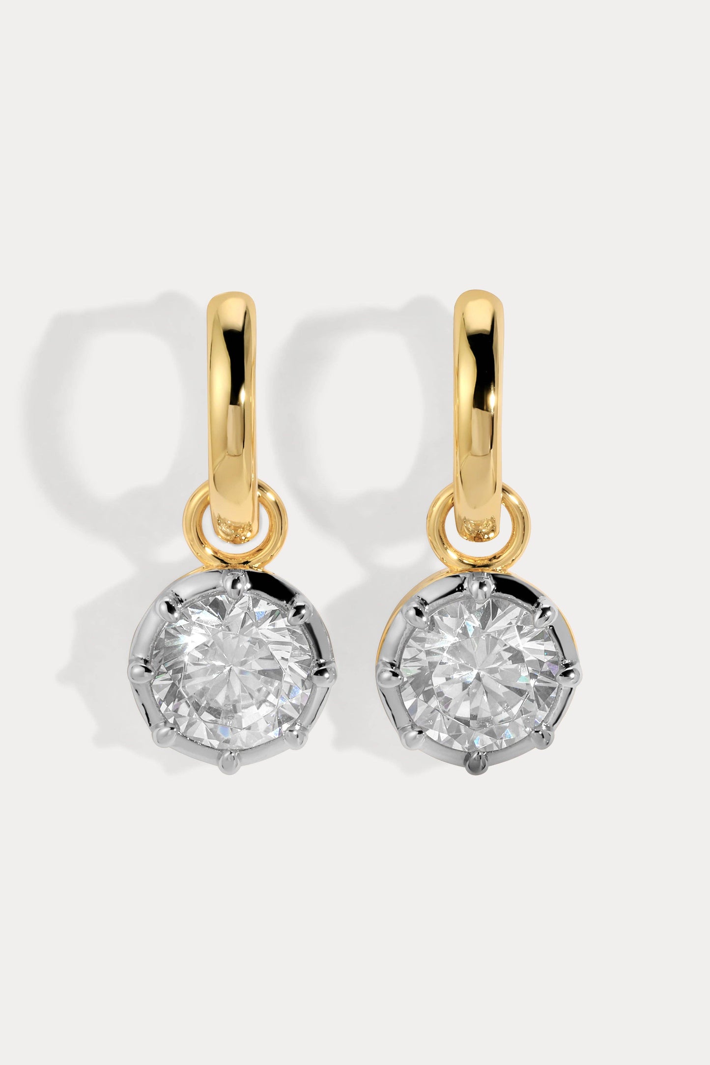 Grande Celeste Charm Huggies: two tone