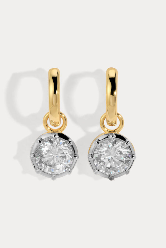 Grande Celeste Charm Huggies: two tone