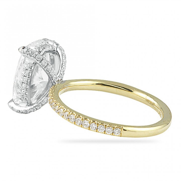 2.75 ct Oval-Cut Diamond Pavé Basket Engagement Ring