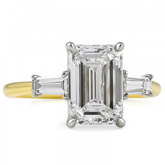 2.72ct Emerald-Cut Diamond Three-Stone Ring
