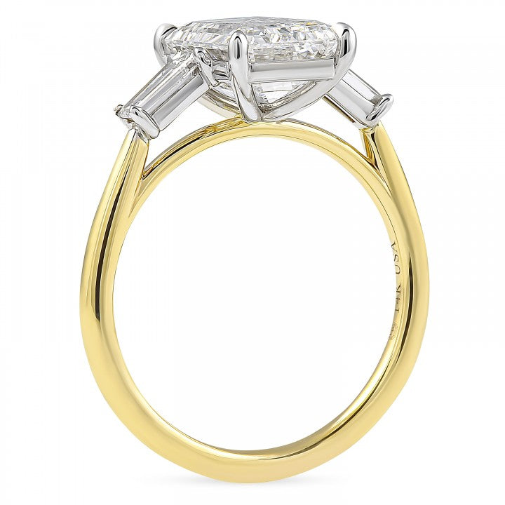 2.72ct Emerald-Cut Diamond Three-Stone Ring