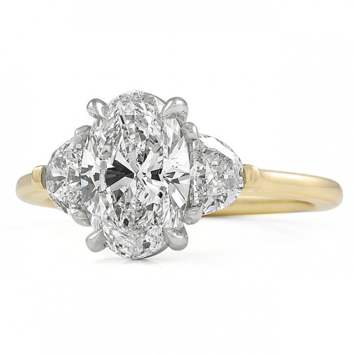 1.70 ct Oval-Cut Diamond Three-Stone Engagement Ring