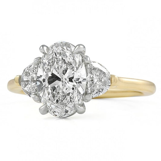 1.70 ct Oval-Cut Diamond Three-Stone Engagement Ring