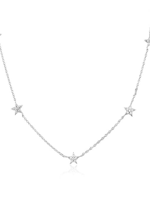 Pave Star Necklace Silver